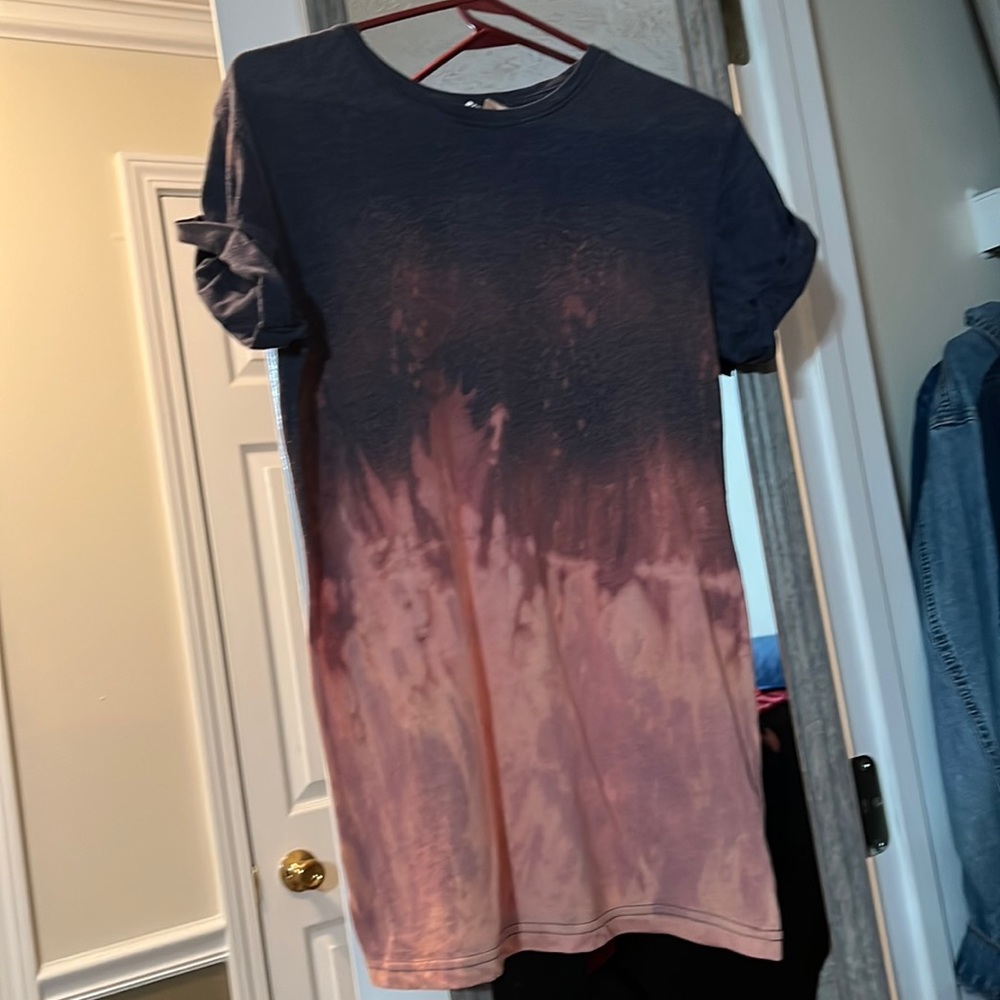 Bleach dyed navy mini dress XS